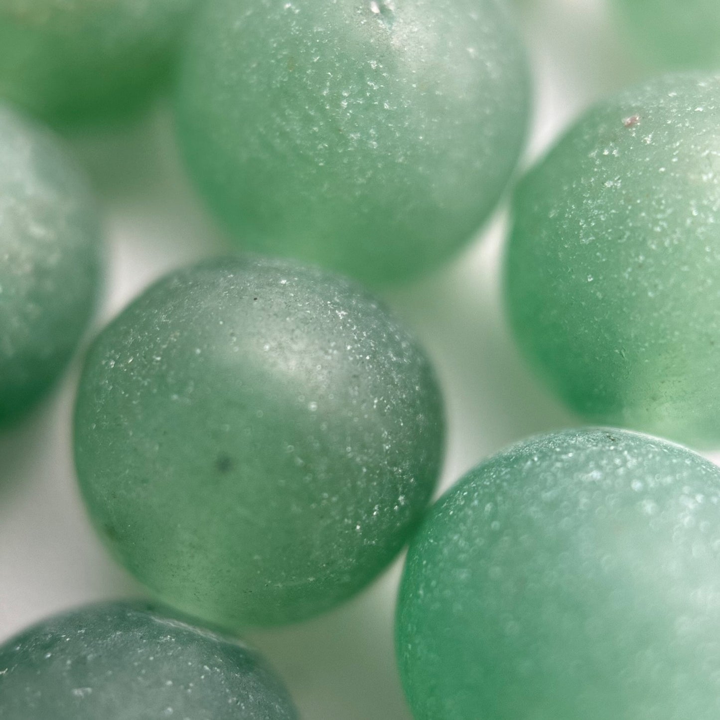 Green Aventurine Frosted Round Beads image 4