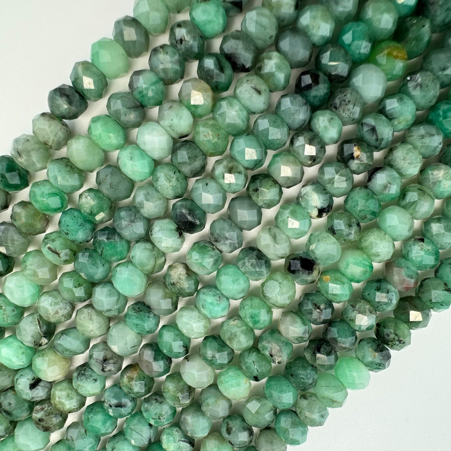Emerald Faceted Rondelle Beads image 0