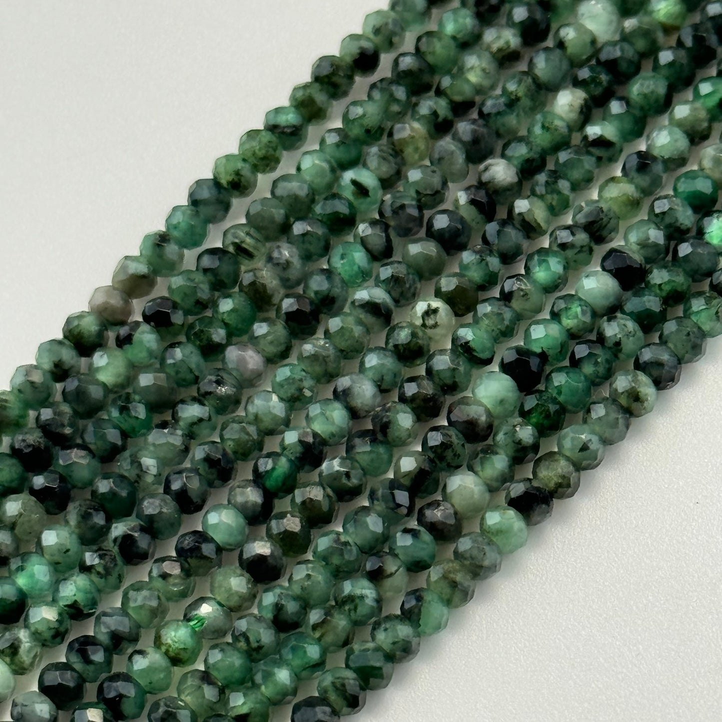 Emerald Faceted Rondelle Beads image 14