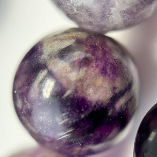 Purple Fluorite Beads - Polished Round