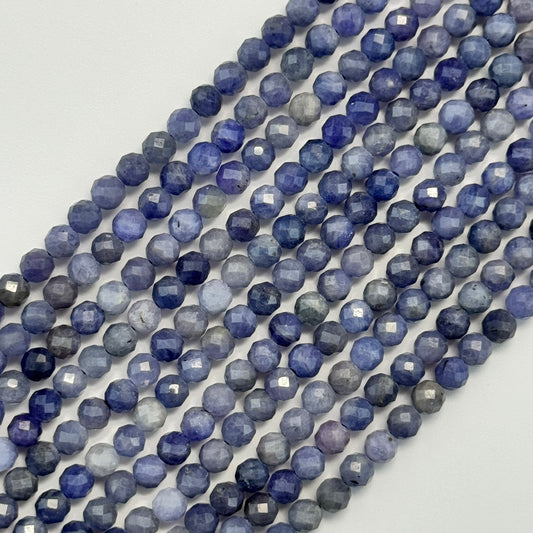Tanzanite Faceted Round Beads - (AA Quality)