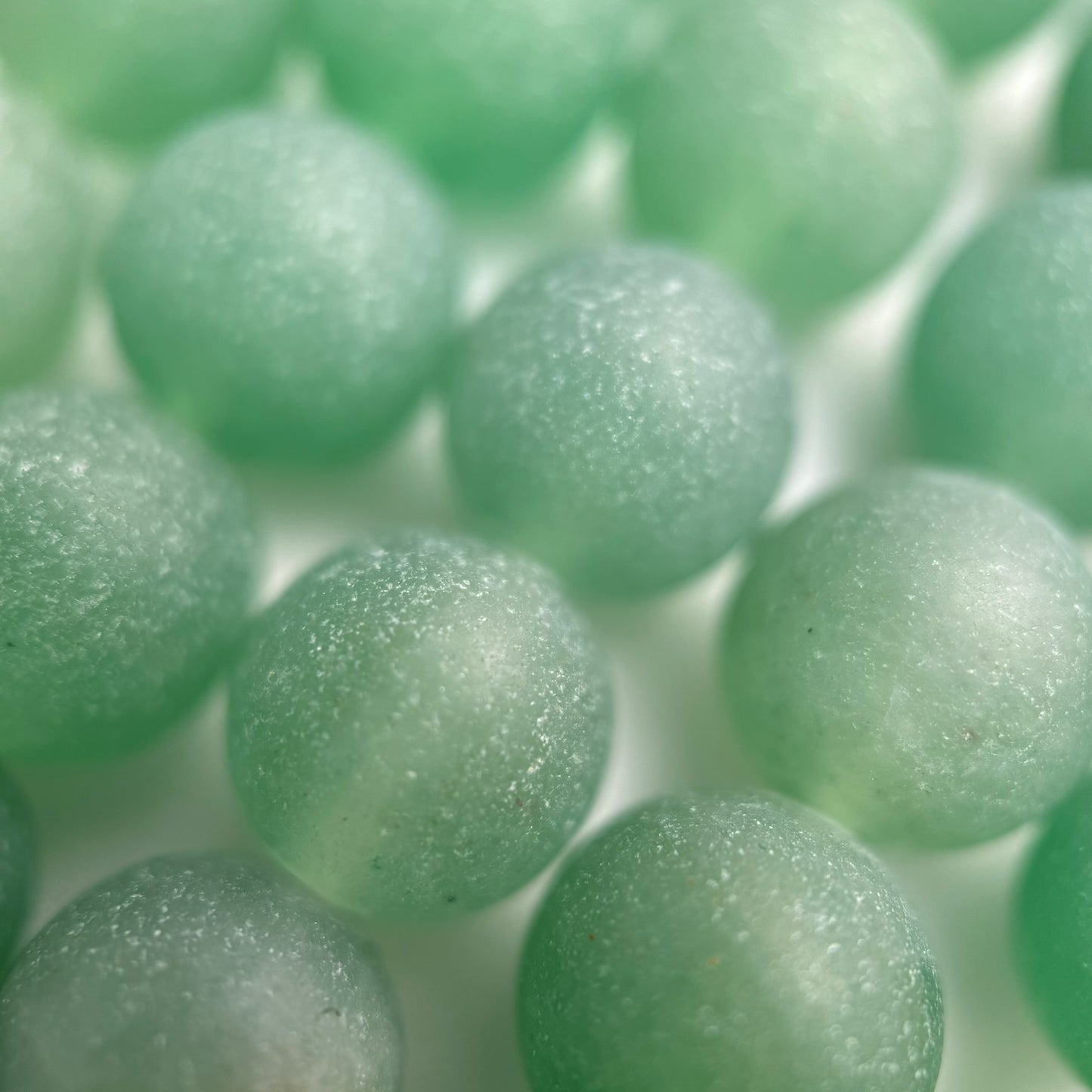 Green Aventurine Frosted Round Beads image 6