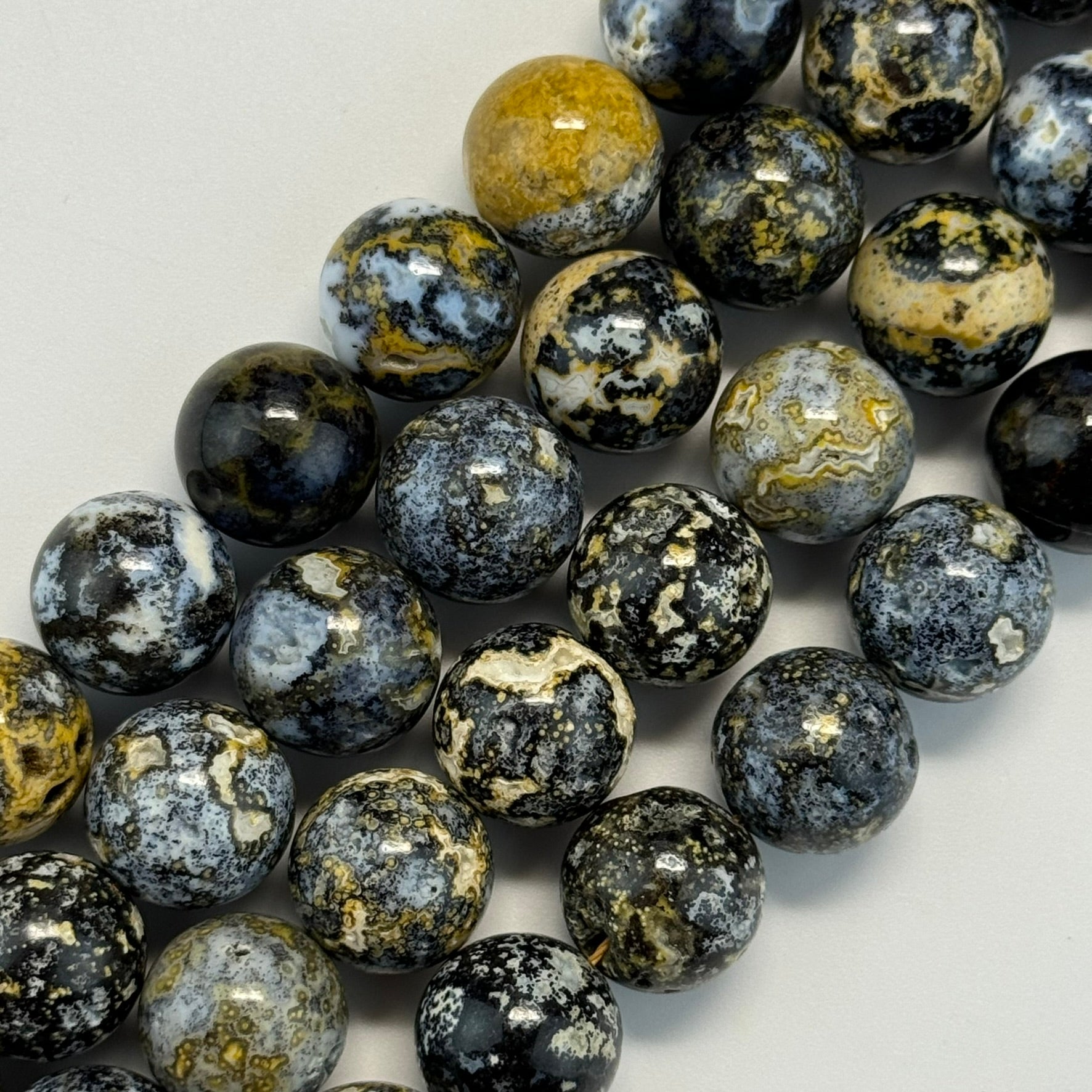 Ocean Blue Jasper Polished Round Beads image 0