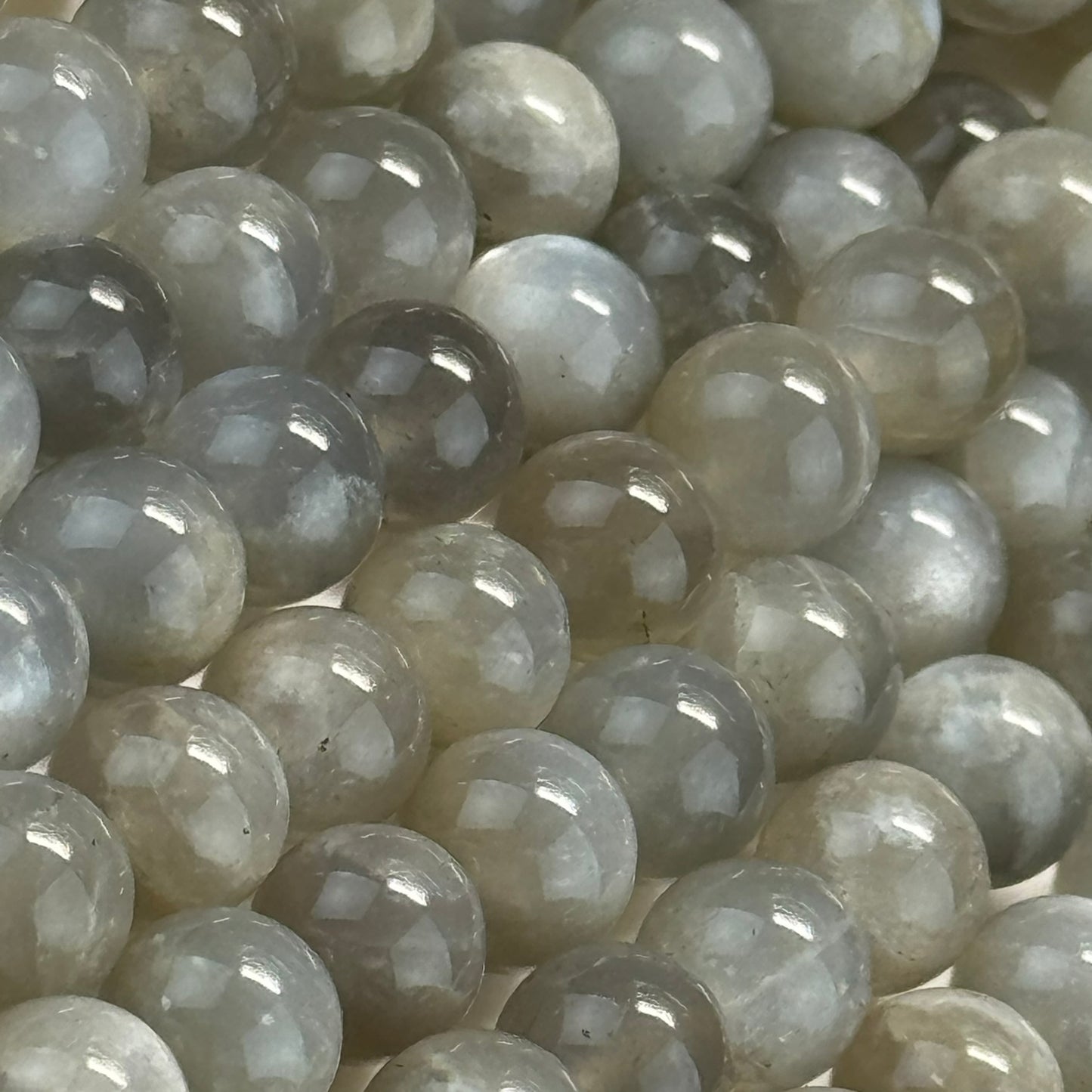 Gray Chocolate Moonstone Polished Round Beads image 2