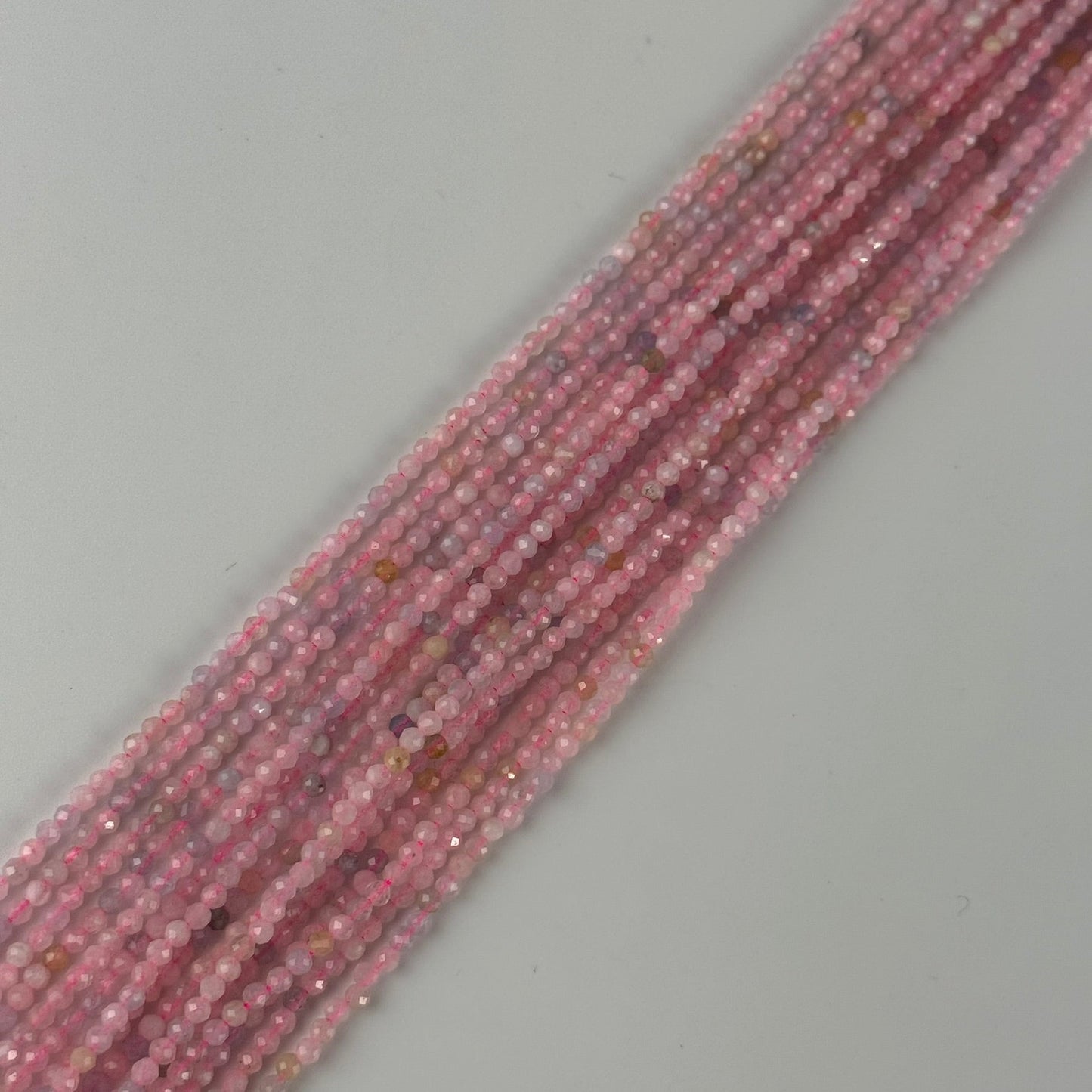 Aquamarine Morganite Faceted Round Beads - (AA Quality)