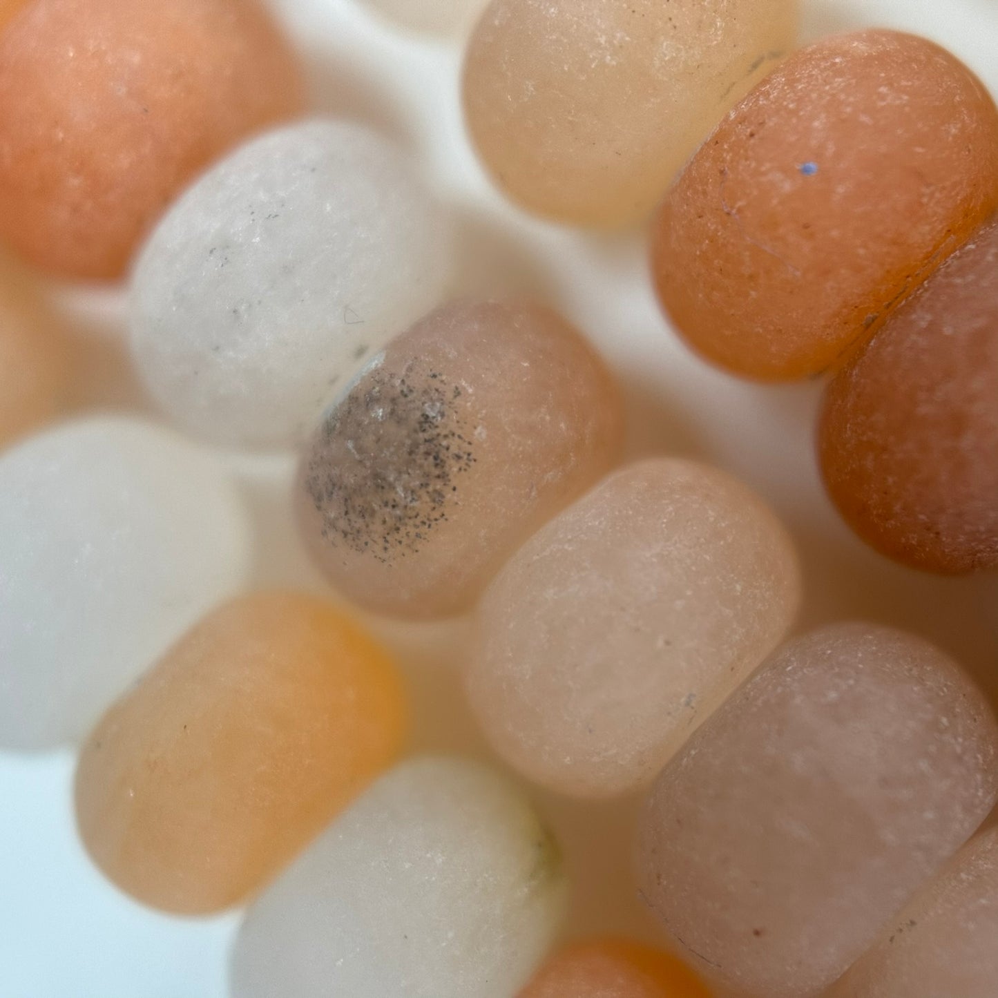 Peach Aventurine Frosted Rondelle Beads image 4