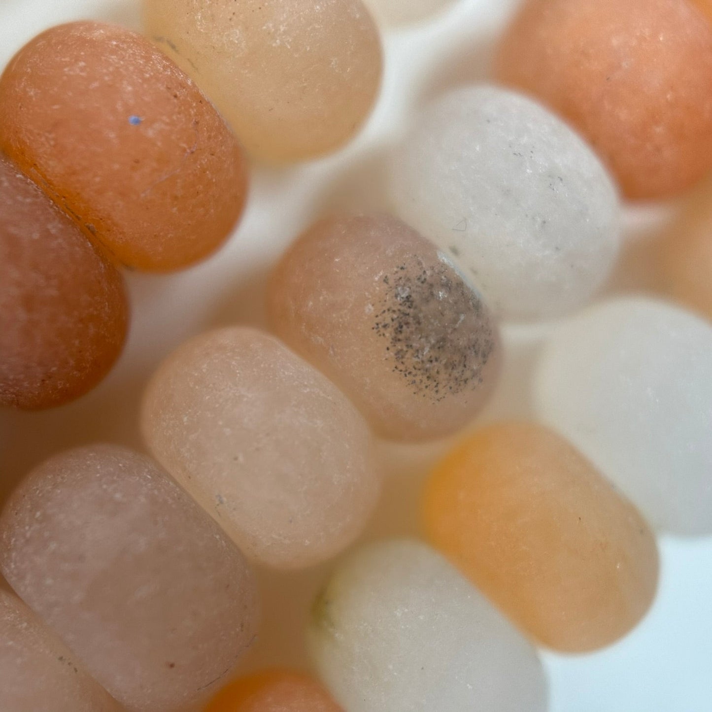 Peach Aventurine Frosted Rondelle Beads image 4