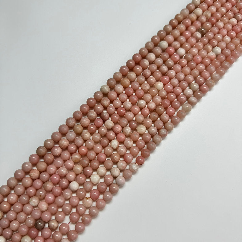 Soft Pink Calcite Beads - Polished Round Beads