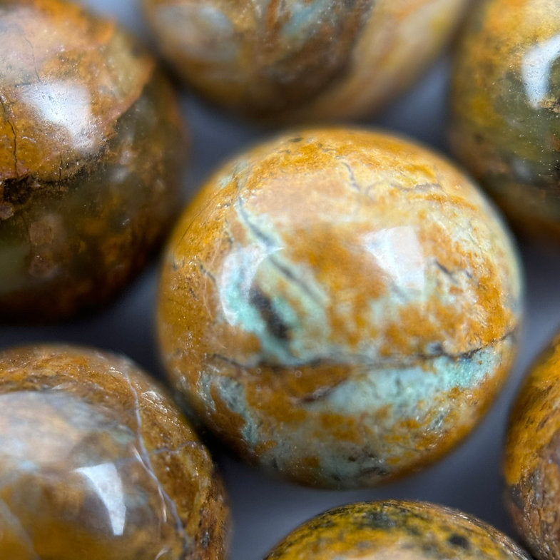 Green Chrome Jasper Beads - Polished Round Beads