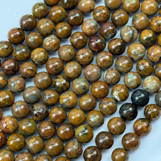 Green Chrome Jasper Beads - Polished Round Beads