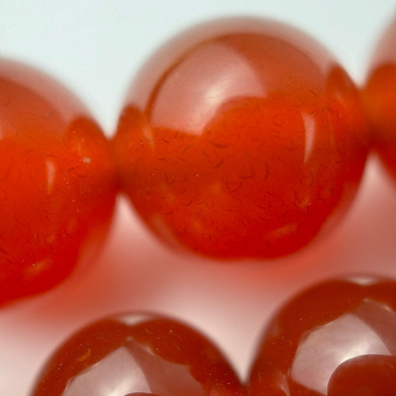 Red Brown Carnelian Beads - Polished Round