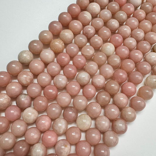 Soft Pink Calcite Beads - Polished Round Beads