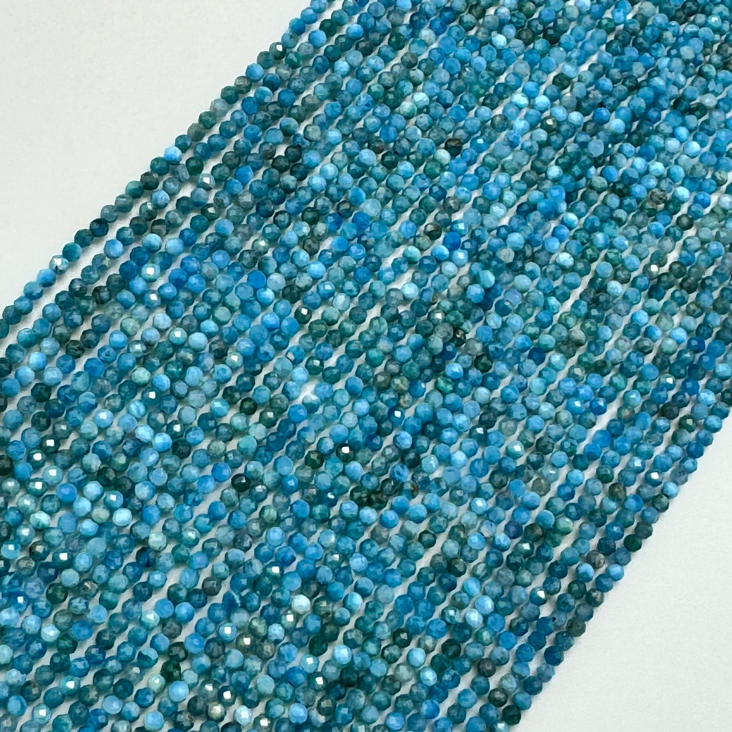 Blue Apatite Faceted Round Beads image 5
