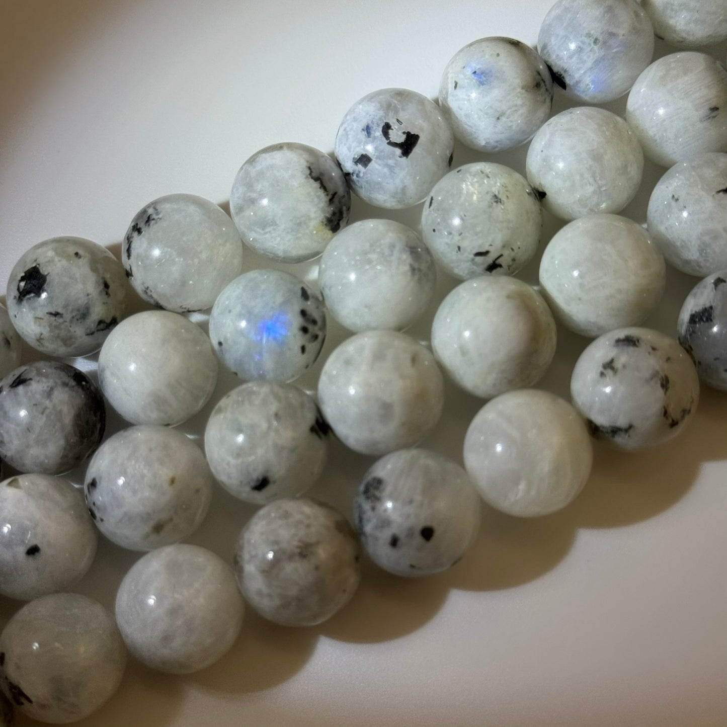 Rainbow Moonstone with Inclusions Polished Round Beads image 2