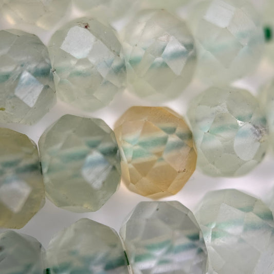 Prehnite Faceted Rondelle Beads (Color A) - (A Quality)