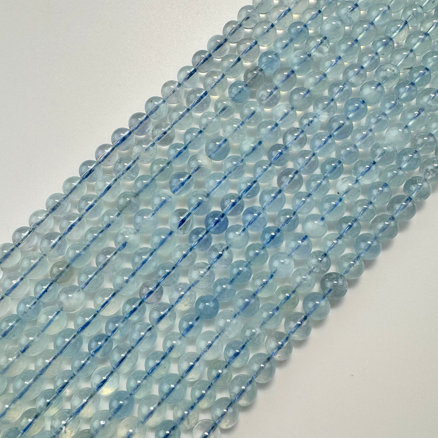 Aquamarine AA Polished Round Gemstone Beads image 5