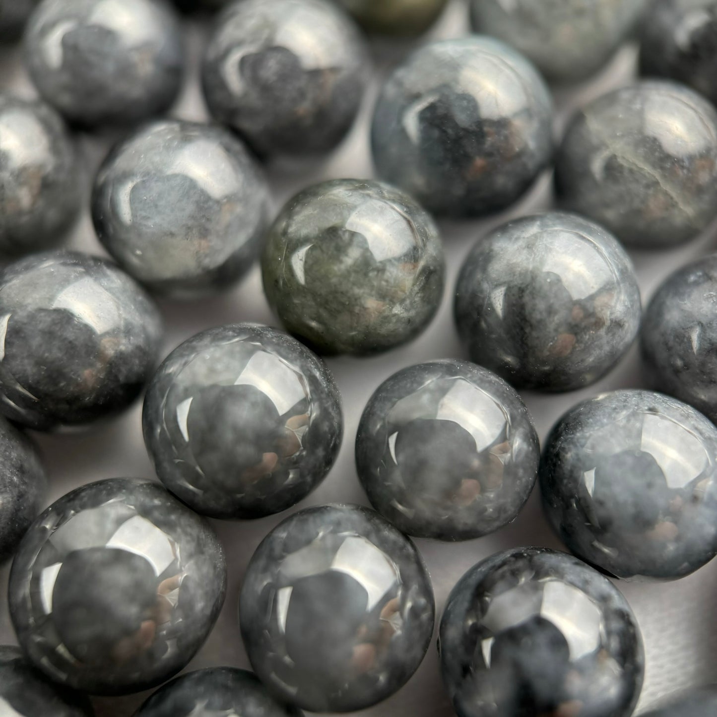 Burmese Black Jade AAA Polished Round Beads image 3