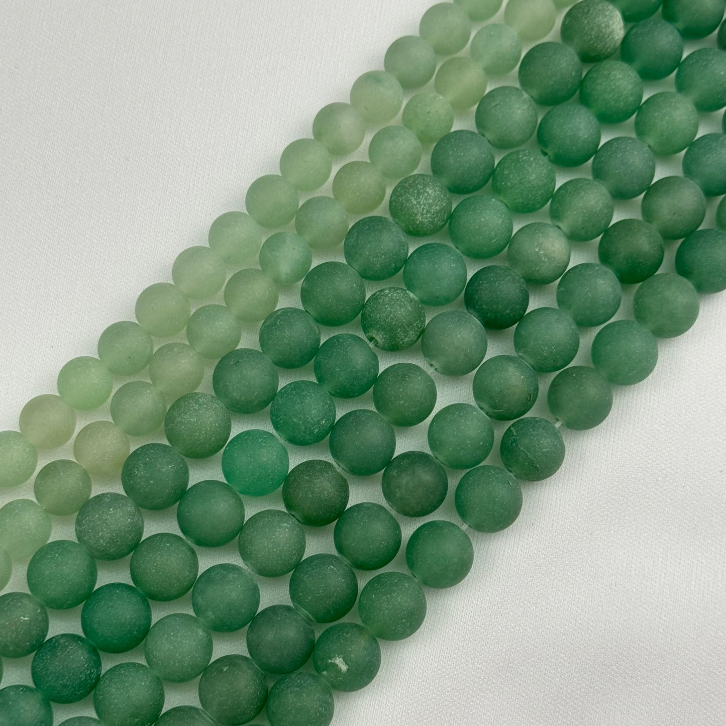 Green Aventurine Frosted Round Beads image 3