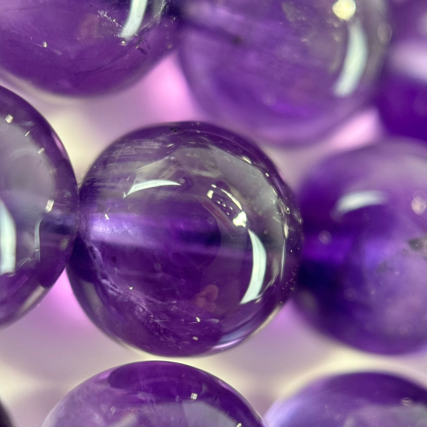 Natural African Amethyst Polished Round Beads image 2