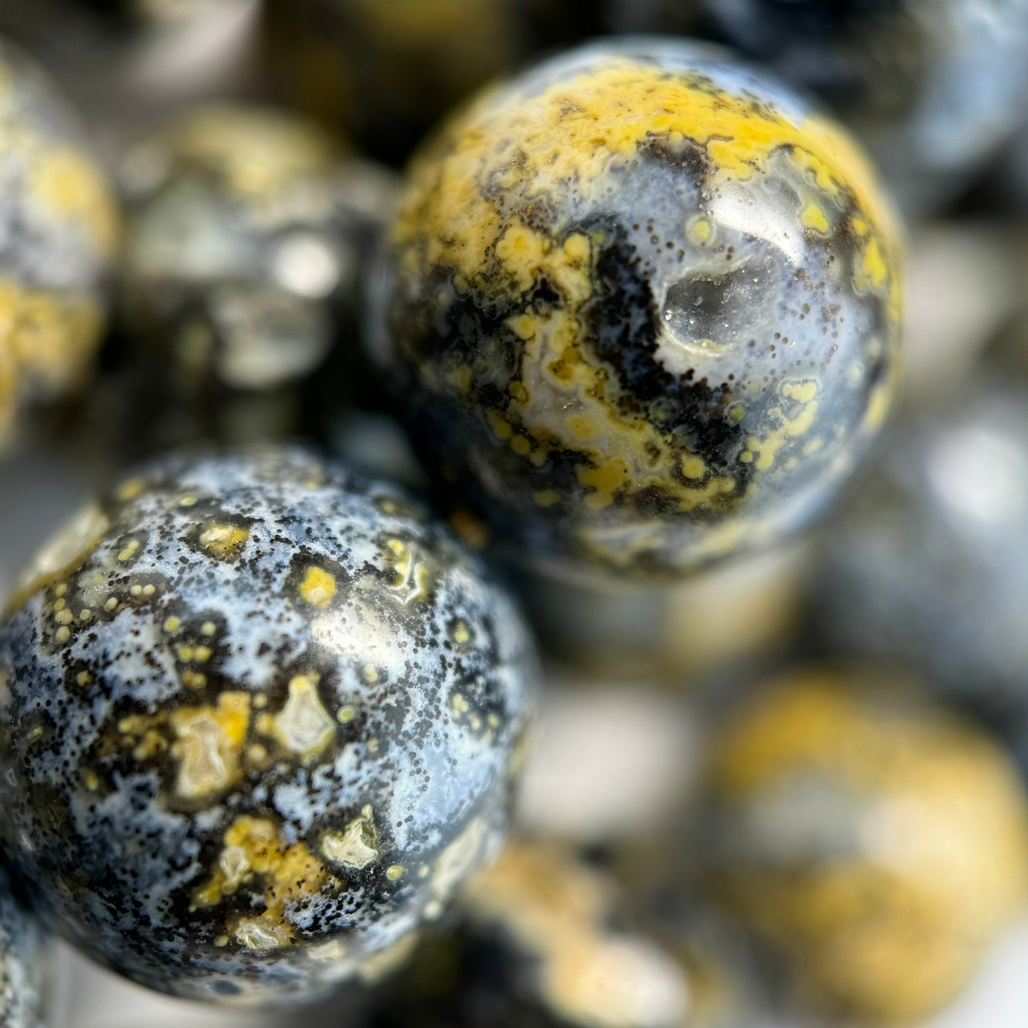 Ocean Blue Jasper Polished Round Beads image 8