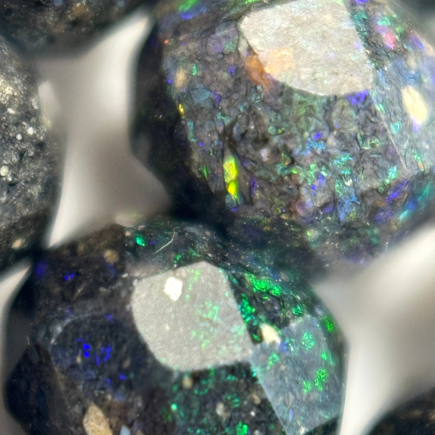 Black Opal Faceted Rondelle Beads image 8