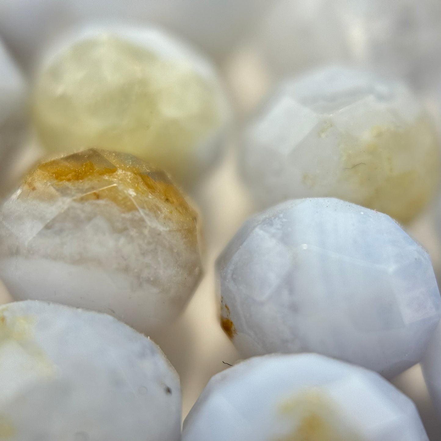 Blue Lace Agate Faceted Rondelle Beads image 2