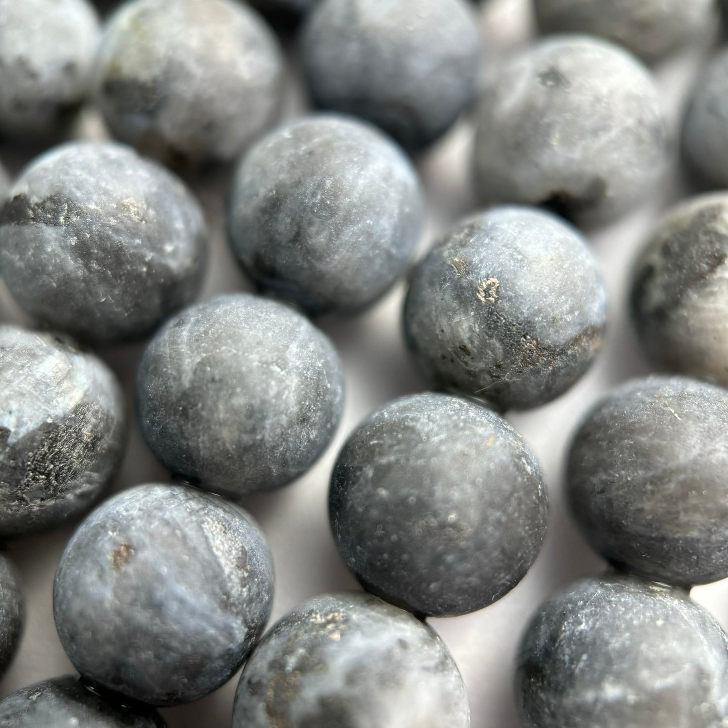 Larvikite Frosted Round Beads image 6