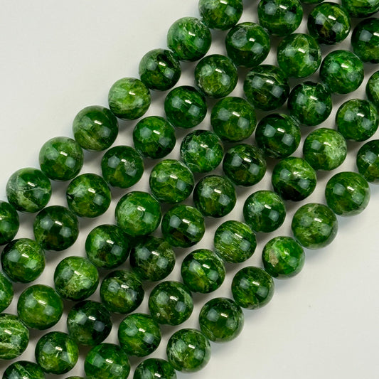 Diopside Beads - Polished Round (A quality)