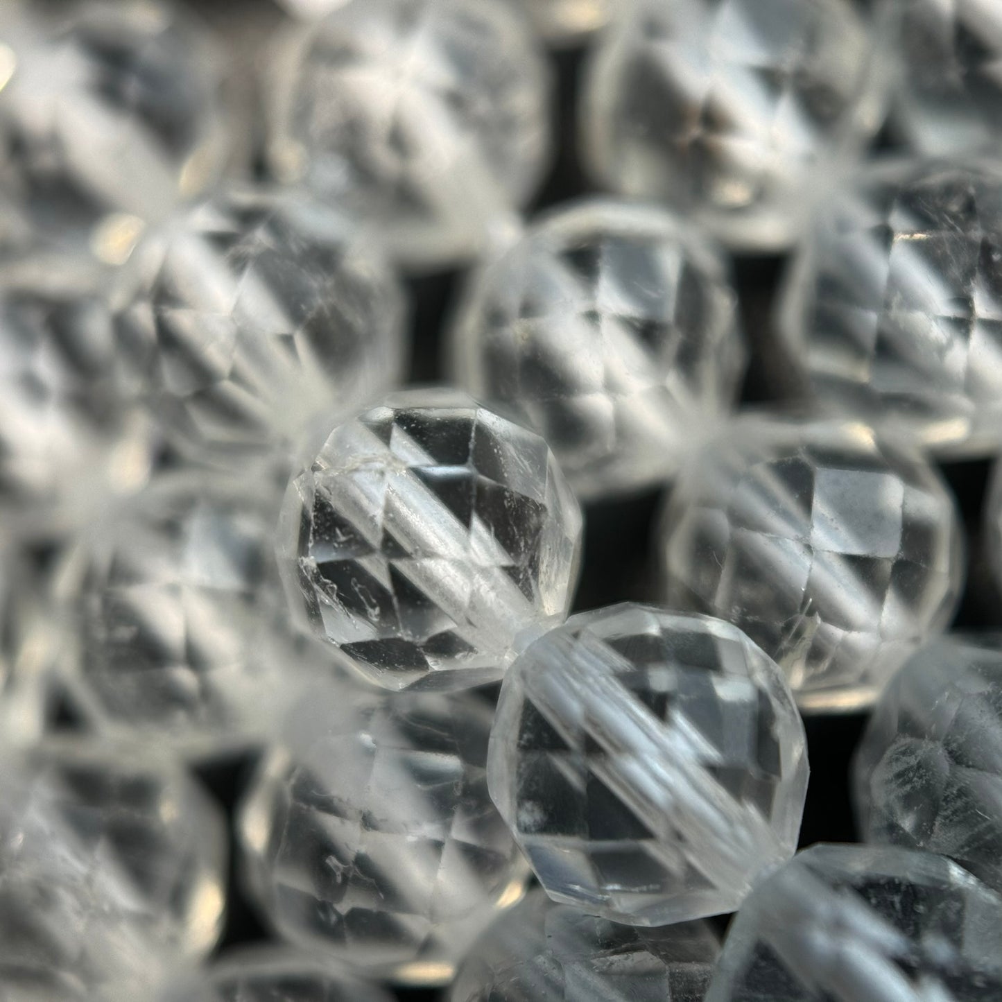 White Topaz Faceted Round Beads image 1