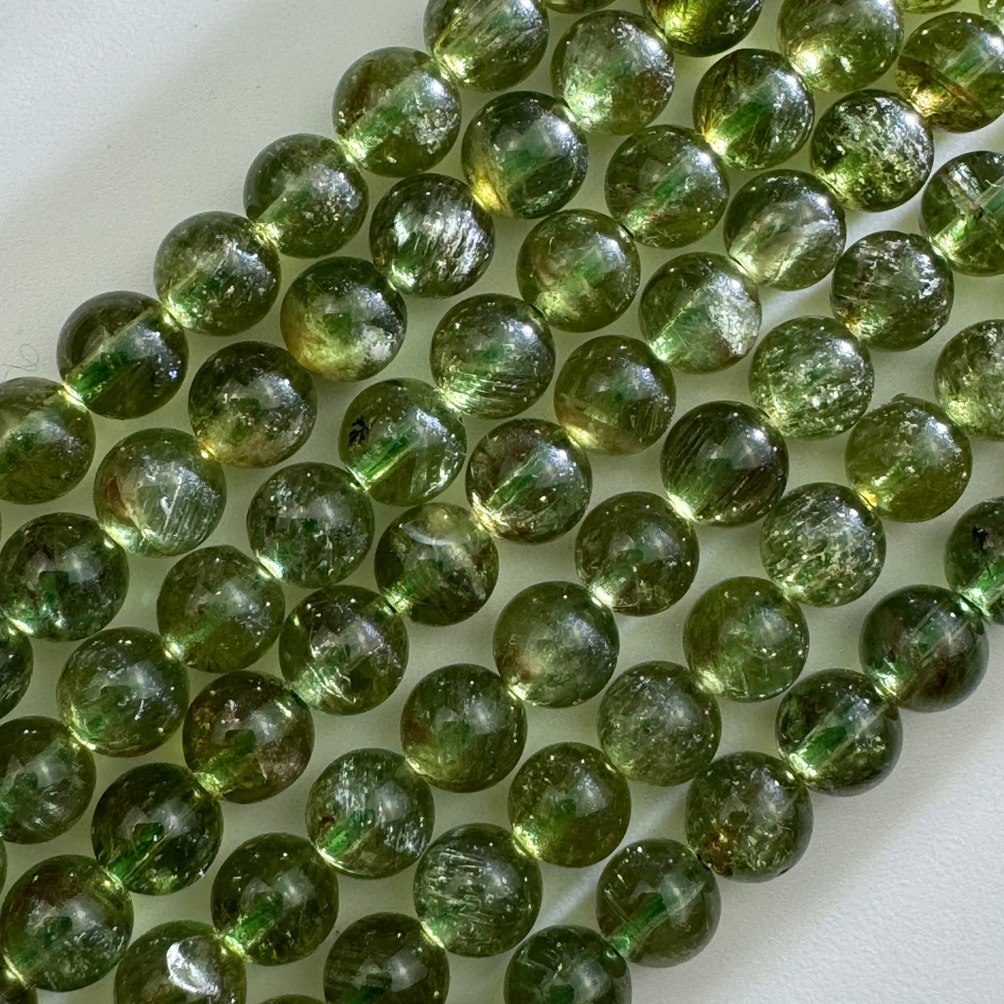 Green Apatite Polished Round Beads image 1