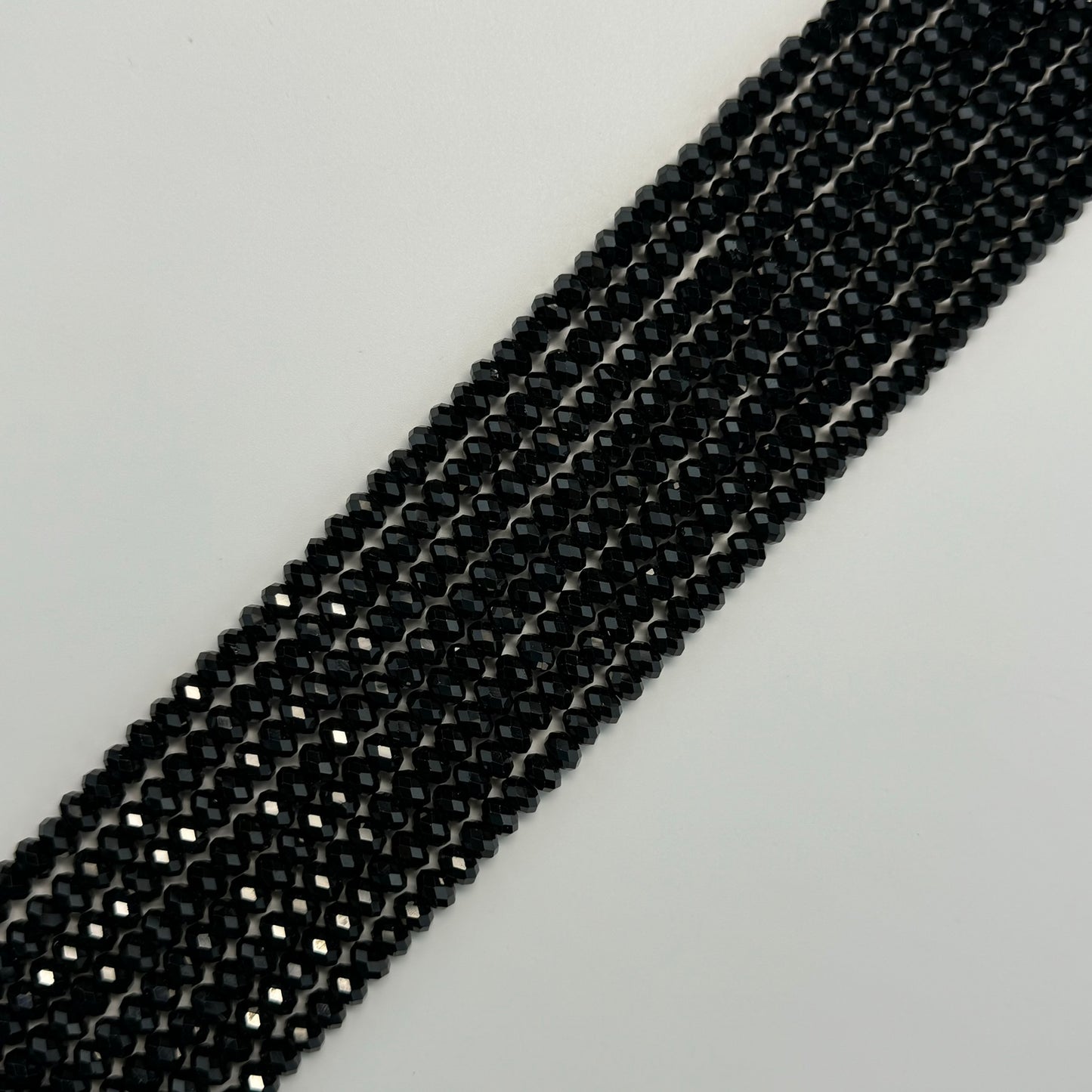Black Spinel Faceted Rondelle Beads image 5