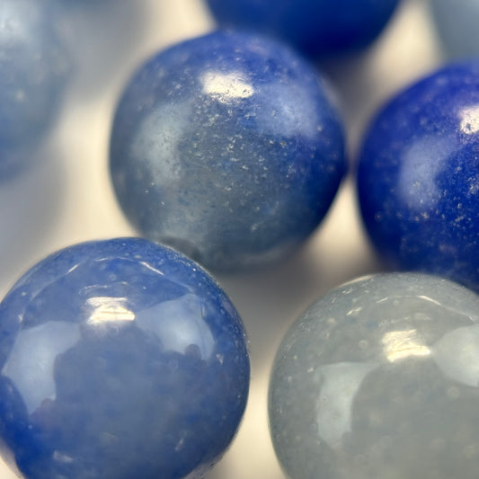 Blue Aventurine Quartz Polished Round Beads