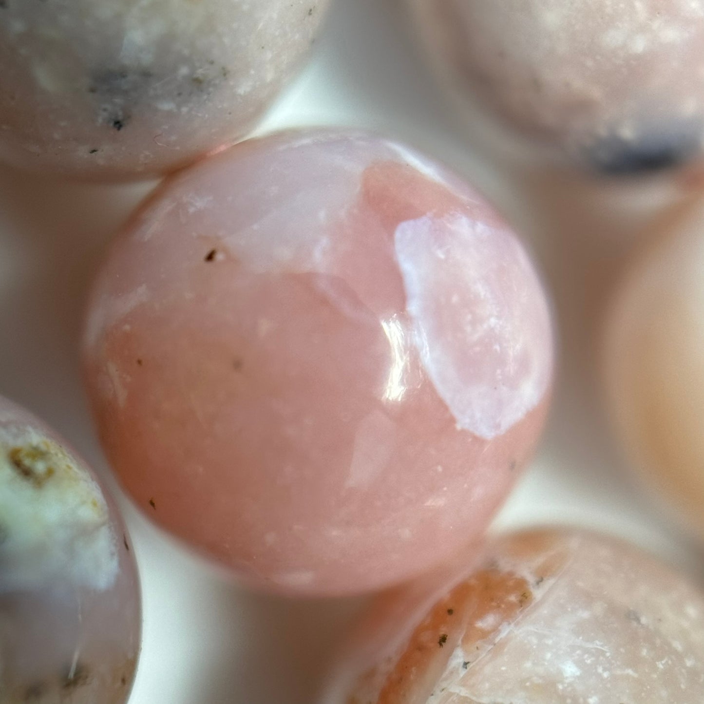 Dendritic Pink Opal Polished Round Beads image 5