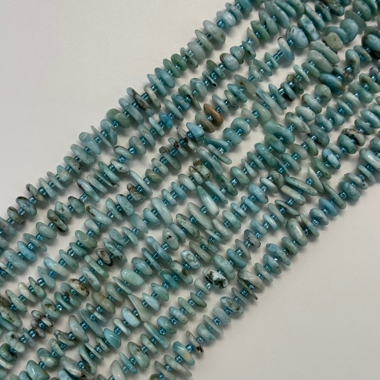 Larimar Disc Blade Polished Beads image 5