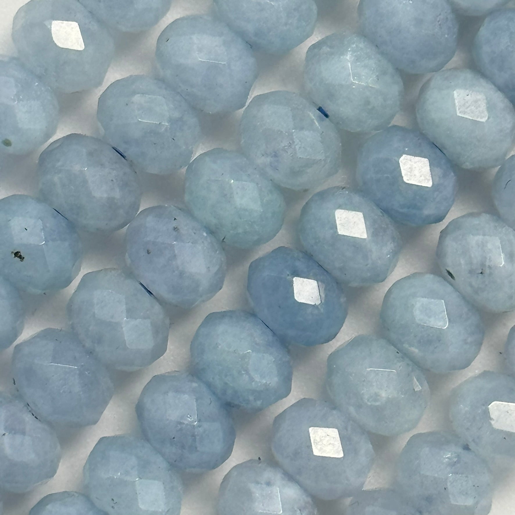 Aquamarine Faceted Rondelle Bead Gemstone Beads image 1
