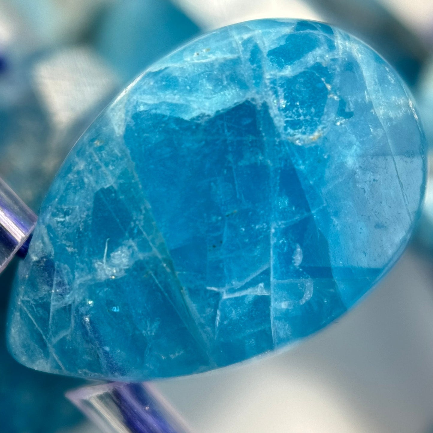 Apatite Faceted Pear Shape Beads image 12