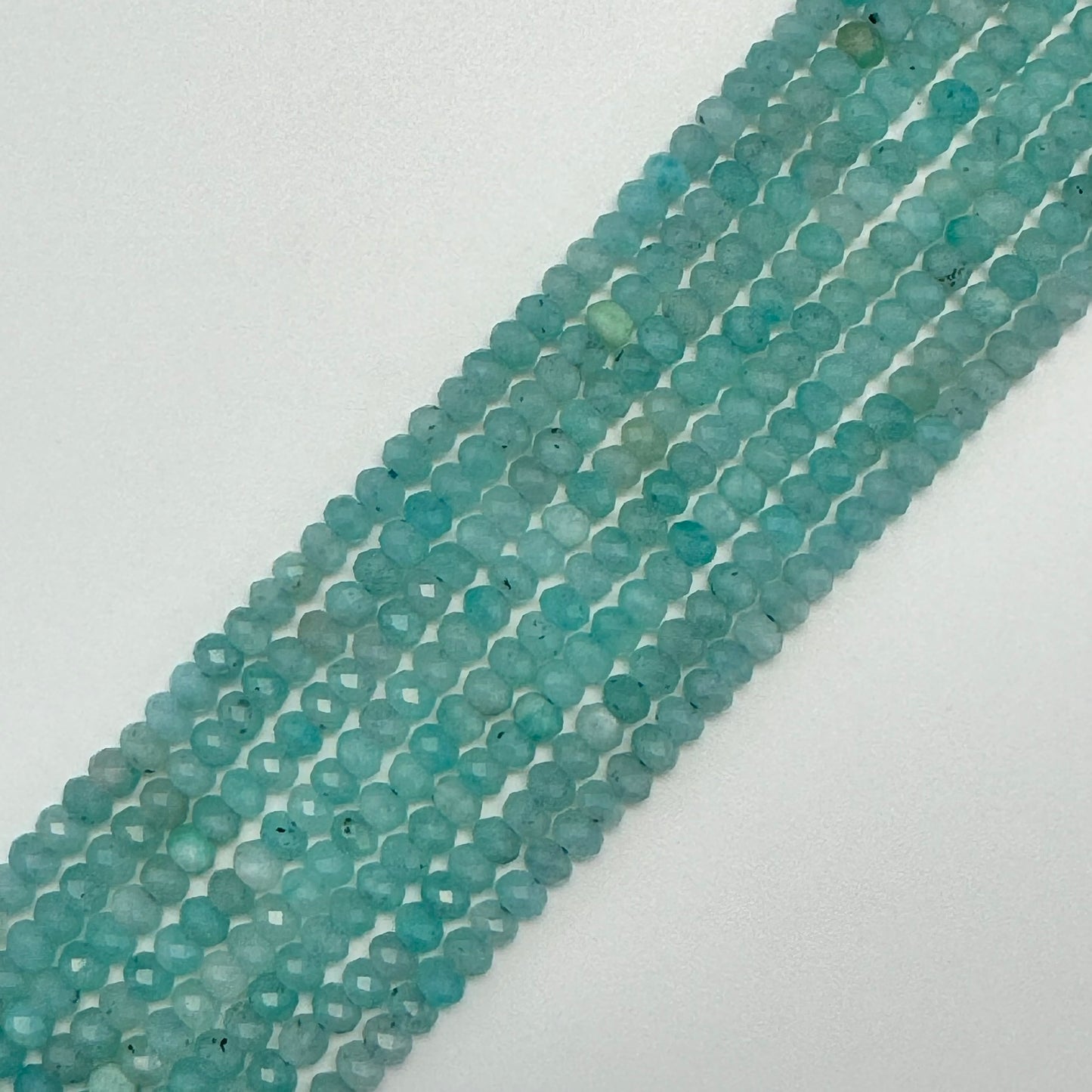Faceted Aquaprase Rondelle Beads (5x3mm) image 4