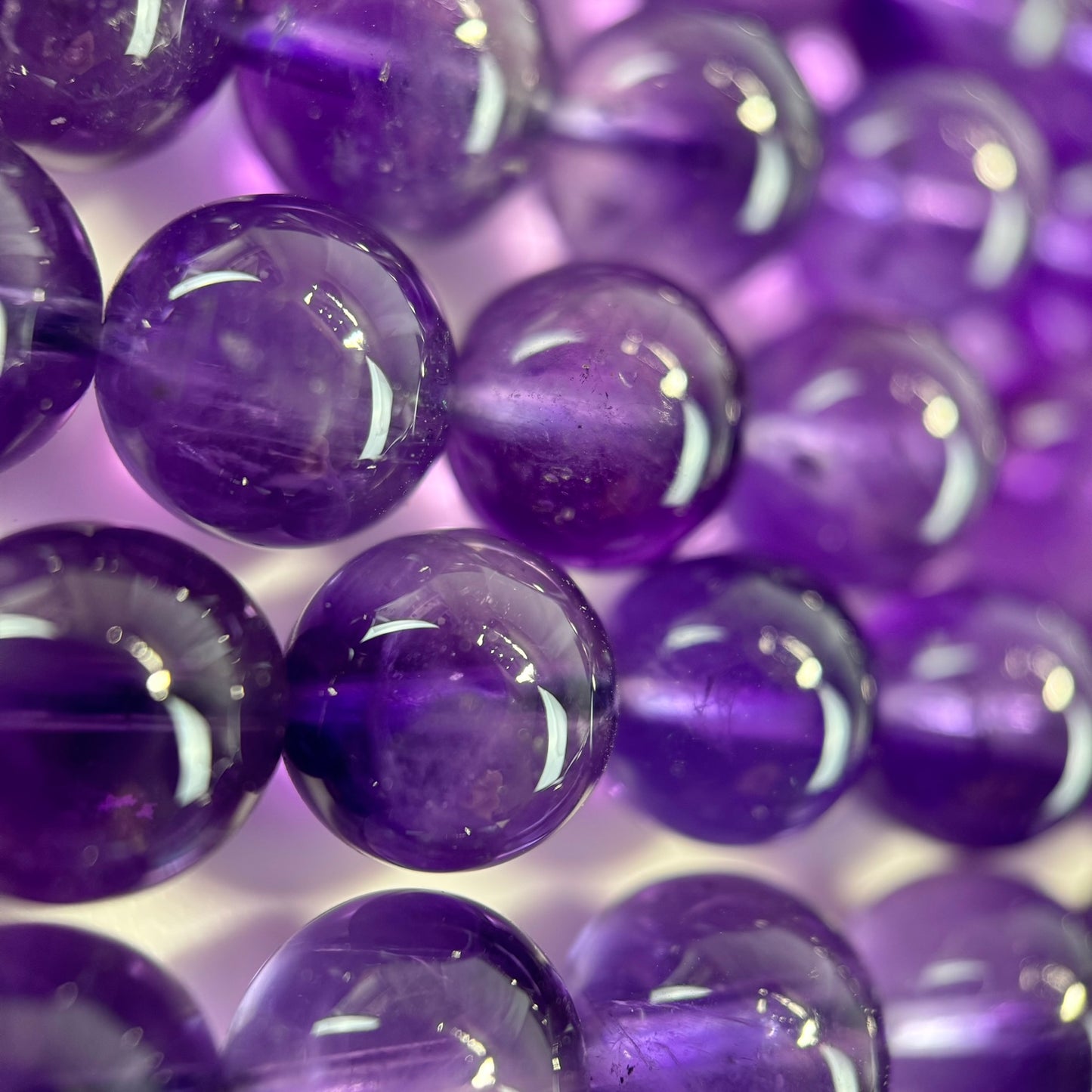 Natural African Amethyst Polished Round Beads image 3