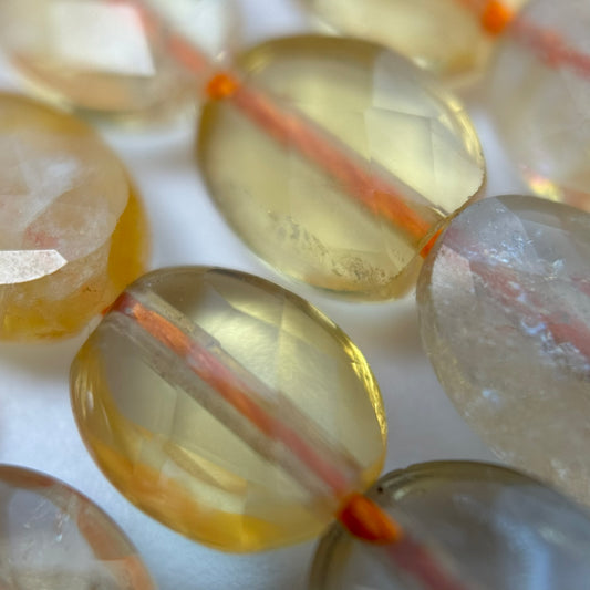 Faceted Citrine Beads - Oval Shape