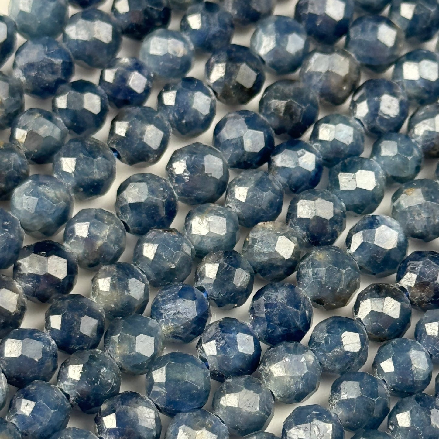 Natural Sapphire Faceted Round Beads image 6