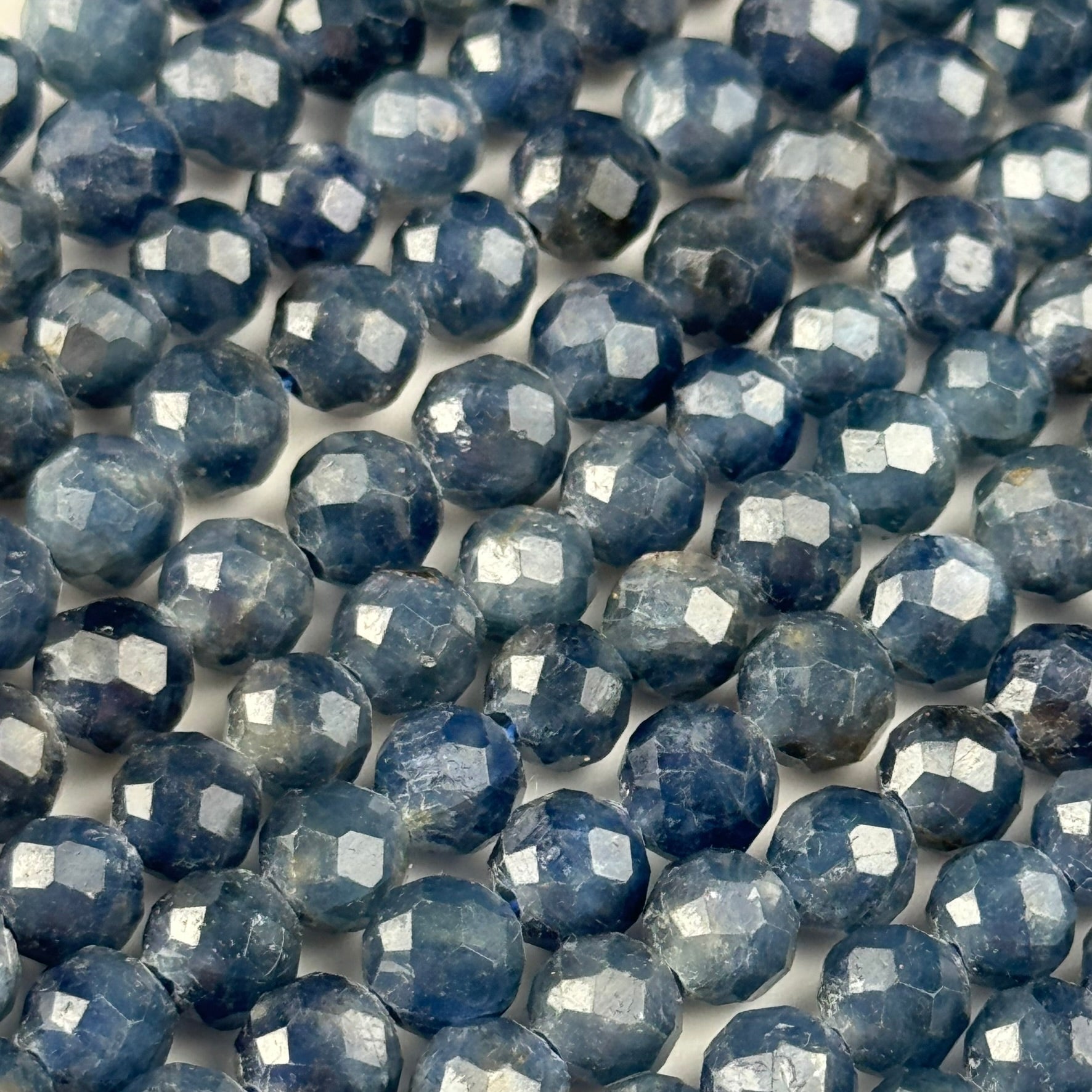 Natural Sapphire Faceted Round Beads image 6