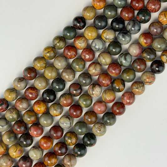 Red Polychrome Jasper Polished Round Beads image 0