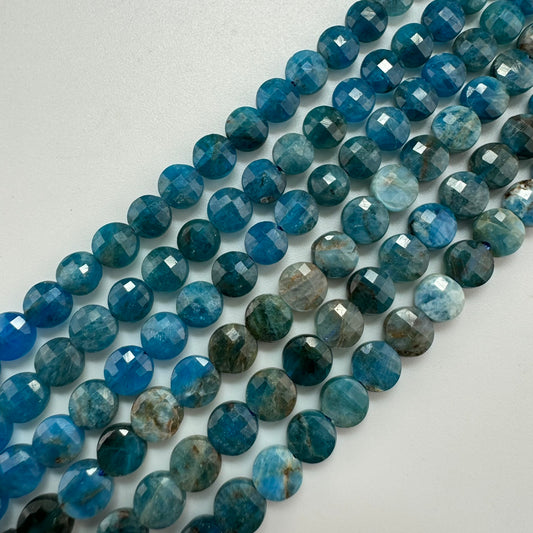 Blue Apatite Lentil Beads
