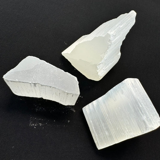 Selenite TV Slabs - 3 Piece Set for Crystal Healing and Decor