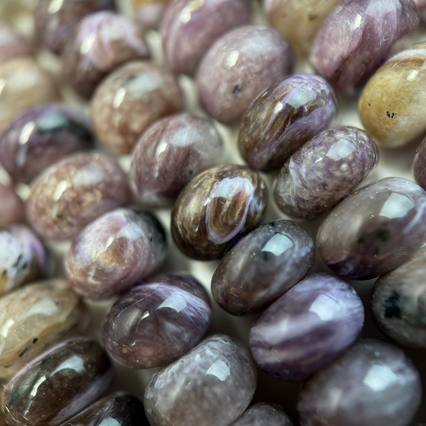 Charoite Rondelle Polished Beads image 7