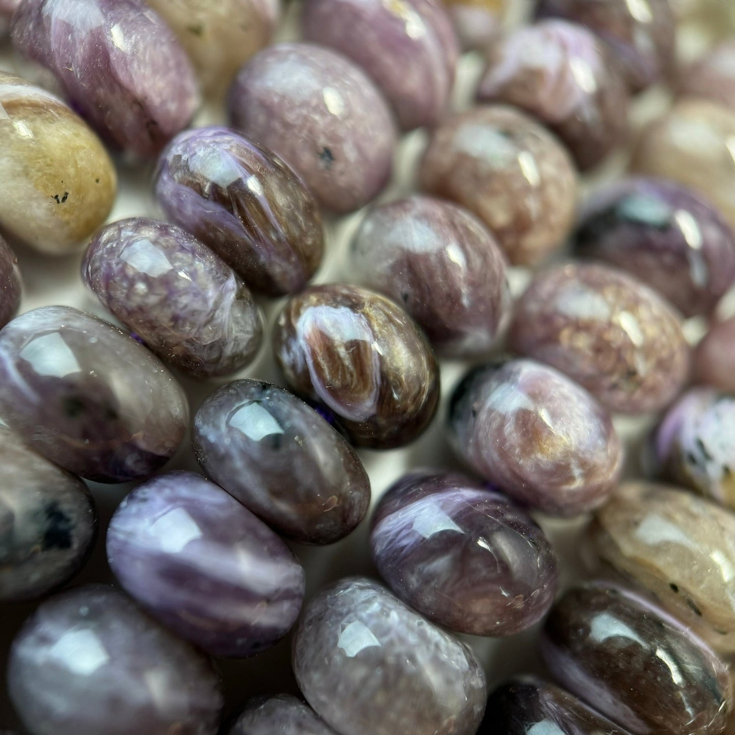 Charoite Rondelle Polished Beads image 7