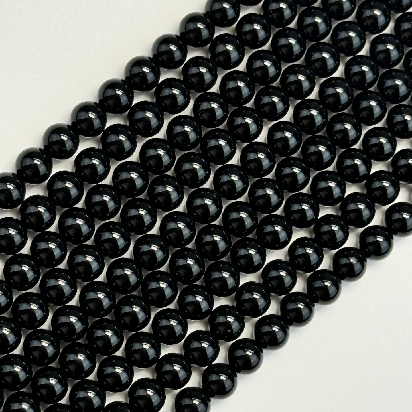 Black Tourmaline Polished Round Beads image 3