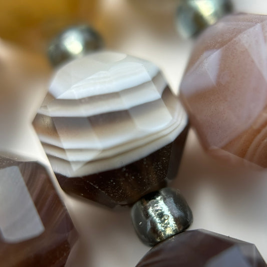 Botswana Agate Dodecahedron Beads
