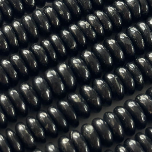 Shungite Beads - Rondelle Polished Beads