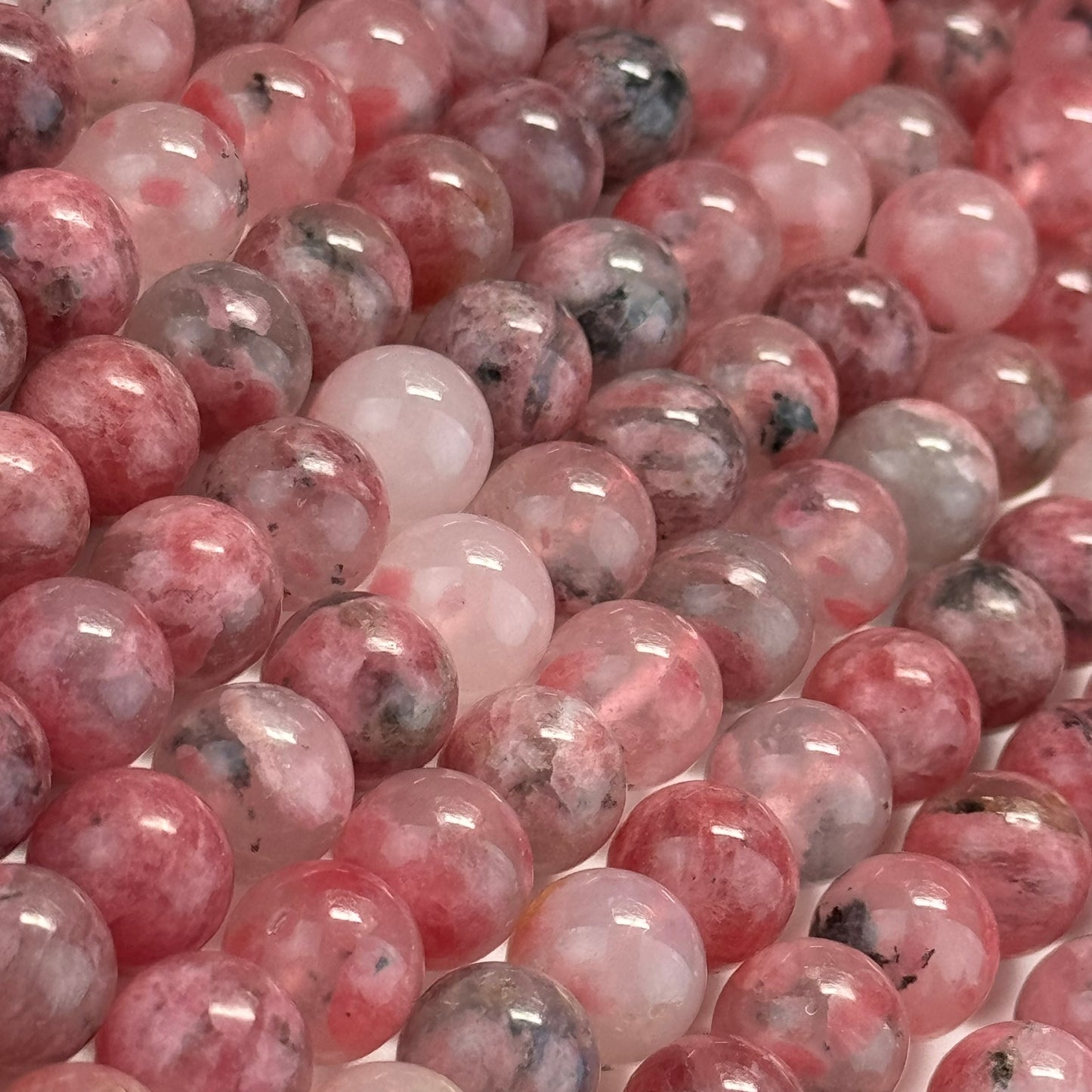 Sakura Rhodonite Polished Round Beads - Color A image 12